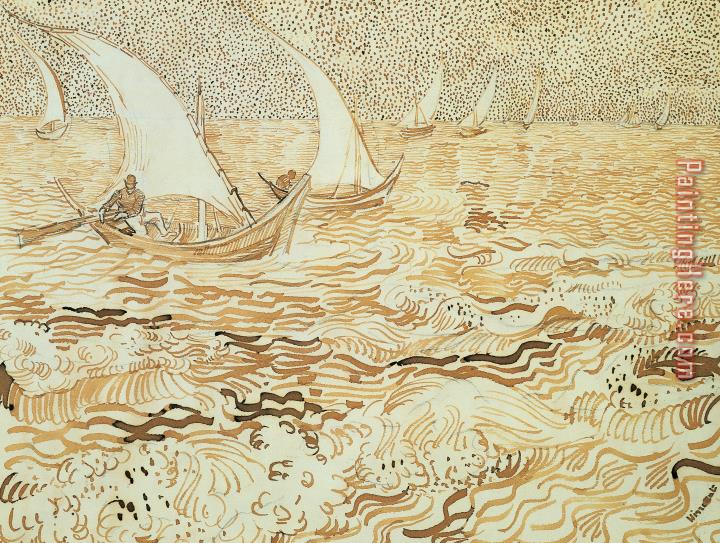 Vincent van Gogh Fishing Boats At Saintes Maries De La Mer